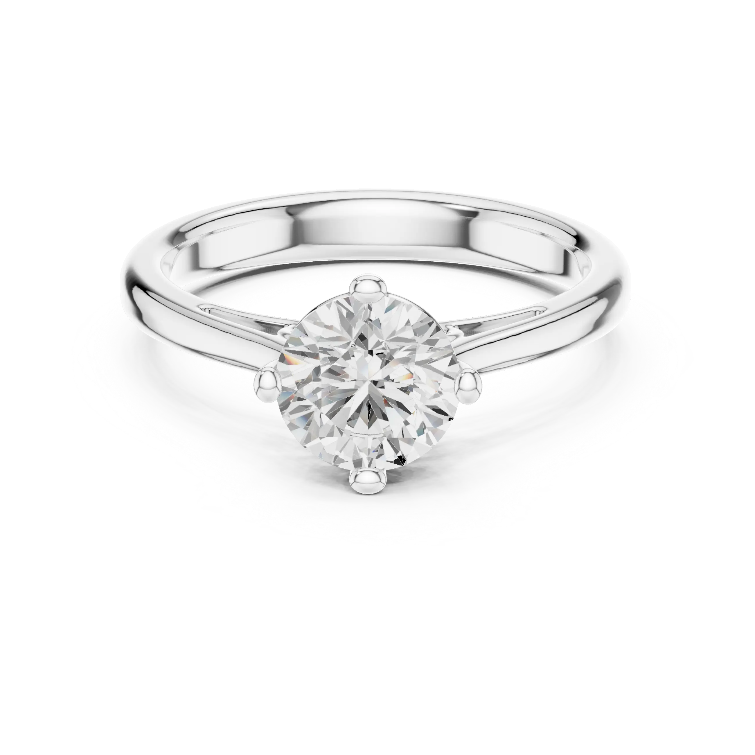 Classic 4 Prong Round Cut Solitaire Diamond Ring in Yellow Gold