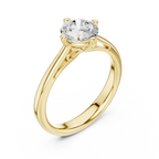 Classic 4 Prong Round Cut Solitaire Diamond Ring in Yellow Gold