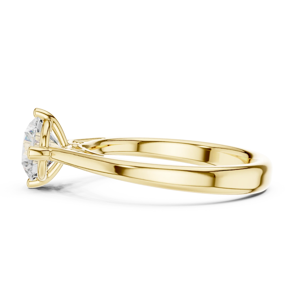 Classic 4 Prong Round Cut Solitaire Diamond Ring in Yellow Gold