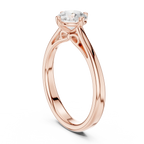 14K White Gold Round Brilliant Cathedral Diamond Engagement Ring