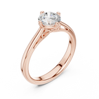 14K White Gold Round Brilliant Cathedral Diamond Engagement Ring