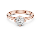 14K White Gold Round Brilliant Cathedral Diamond Engagement Ring