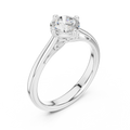 14K White Gold Round Brilliant Cathedral Diamond Engagement Ring