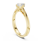 14K White Gold Round Brilliant Cathedral Diamond Engagement Ring