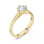 14K White Gold Round Brilliant Cathedral Diamond Engagement Ring