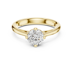 14K White Gold Round Brilliant Cathedral Diamond Engagement Ring
