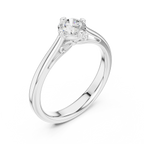 10K Rose Gold Round Brilliant Diamond Elegant Cathedral Solitaire Ring