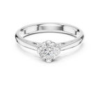 10K Rose Gold Round Brilliant Diamond Elegant Cathedral Solitaire Ring