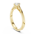 10K Rose Gold Round Brilliant Diamond Elegant Cathedral Solitaire Ring