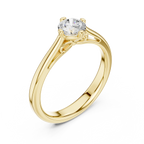 10K Rose Gold Round Brilliant Diamond Elegant Cathedral Solitaire Ring