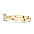 10K Rose Gold Round Brilliant Diamond Elegant Cathedral Solitaire Ring