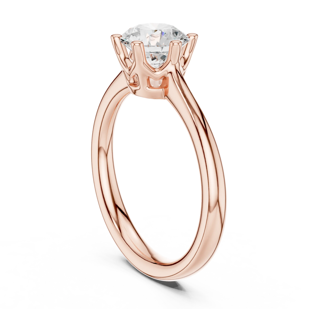 Classic Six-Prong White Gold Round Brilliant Diamond Ring