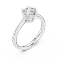 Classic Six-Prong White Gold Round Brilliant Diamond Ring