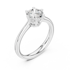 Classic Six-Prong White Gold Round Brilliant Diamond Ring