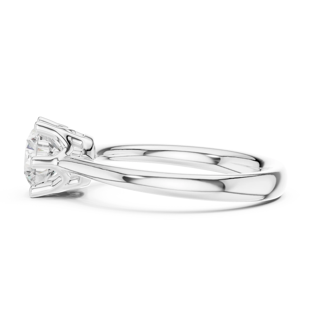 Classic Six-Prong White Gold Round Brilliant Diamond Ring