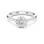 Classic Six-Prong White Gold Round Brilliant Diamond Ring
