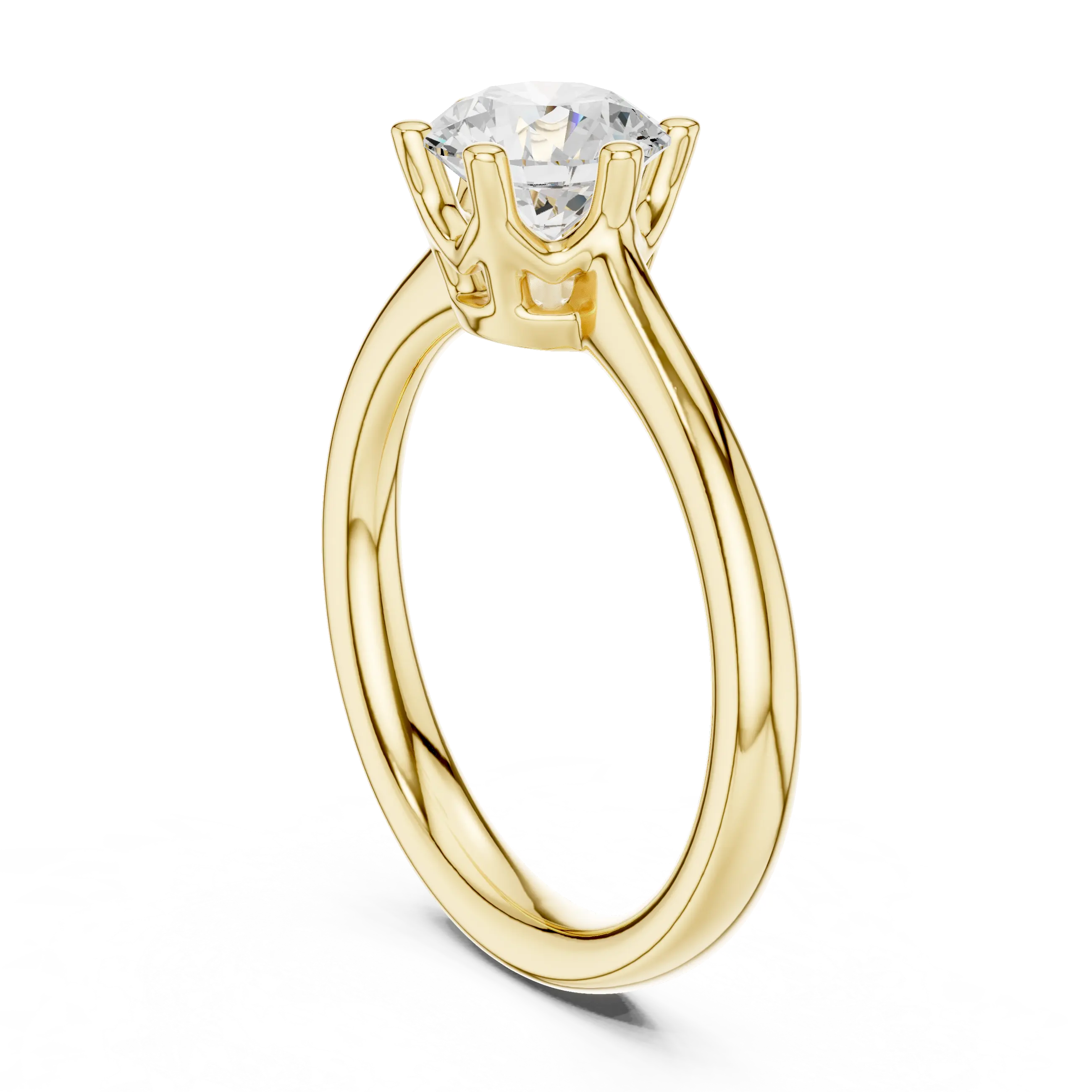 Classic Six-Prong White Gold Round Brilliant Diamond Ring