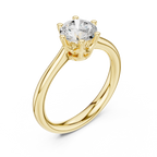 Classic Six-Prong White Gold Round Brilliant Diamond Ring