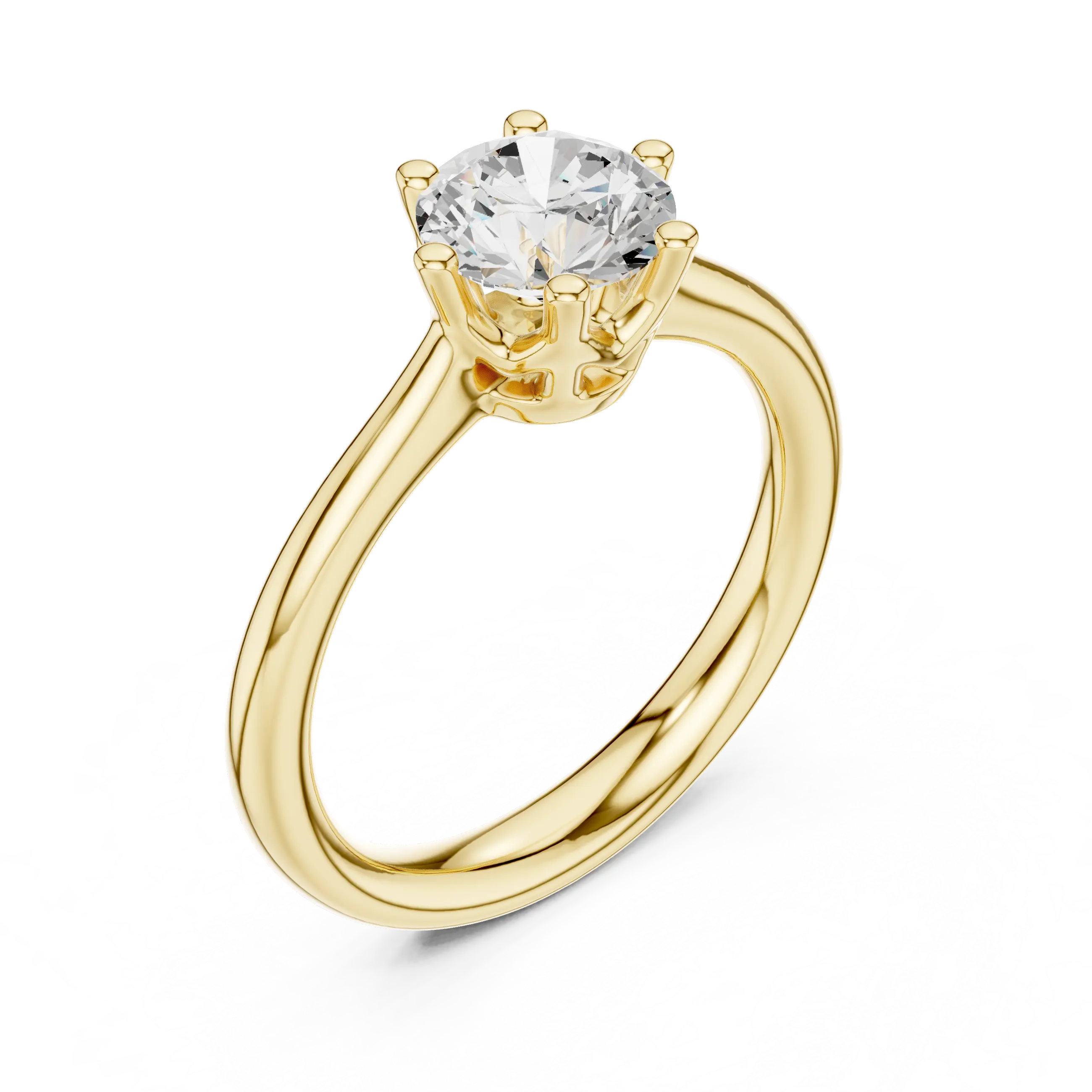 Classic Six-Prong White Gold Round Brilliant Diamond Ring