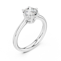 Certified Lab grown Round diamond engagement ring Solid gold ring
