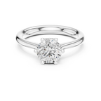 Certified Lab grown Round diamond engagement ring Solid gold ring
