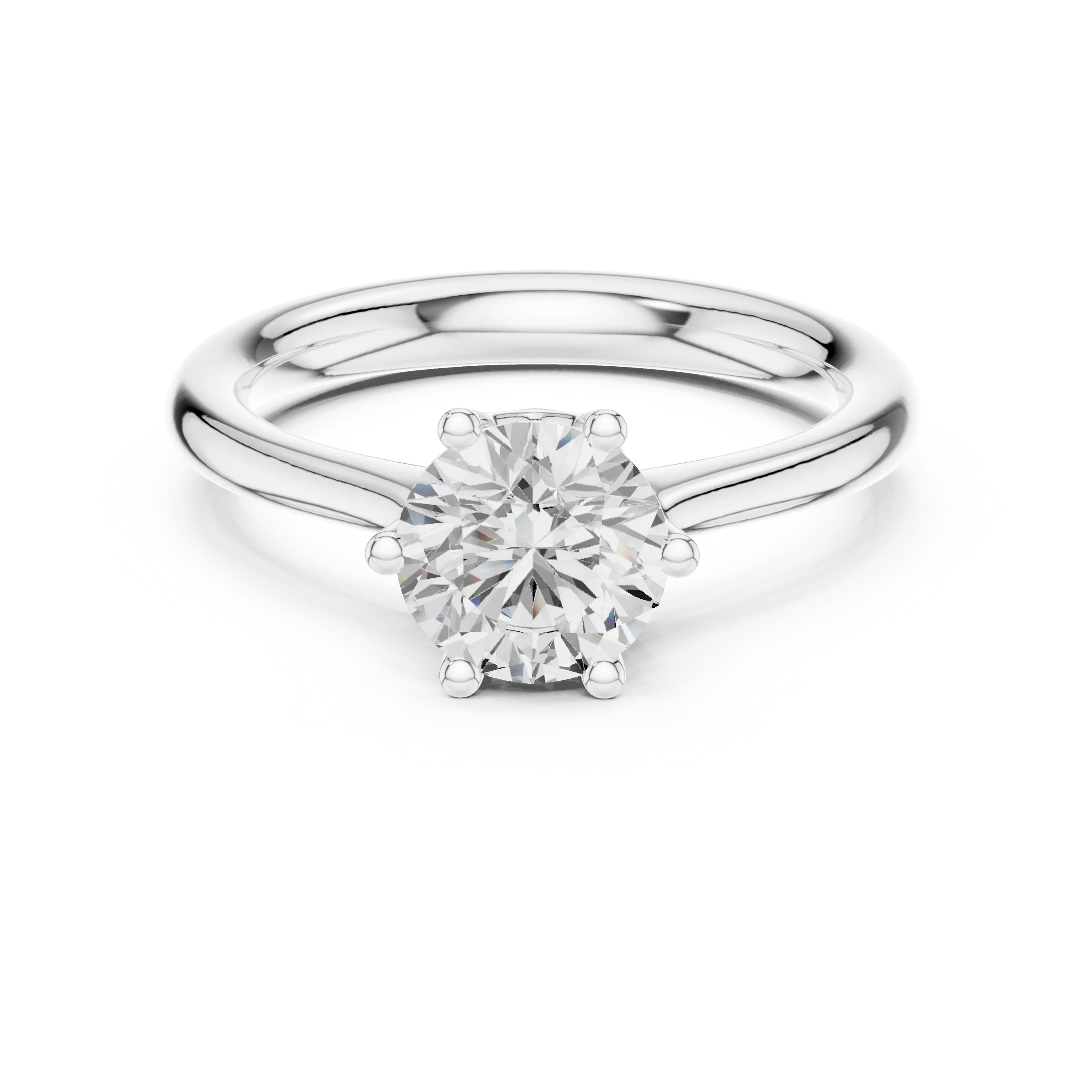Certified Lab grown Round diamond engagement ring Solid gold ring