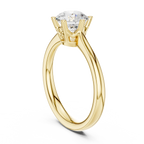 Certified Lab grown Round diamond engagement ring Solid gold ring