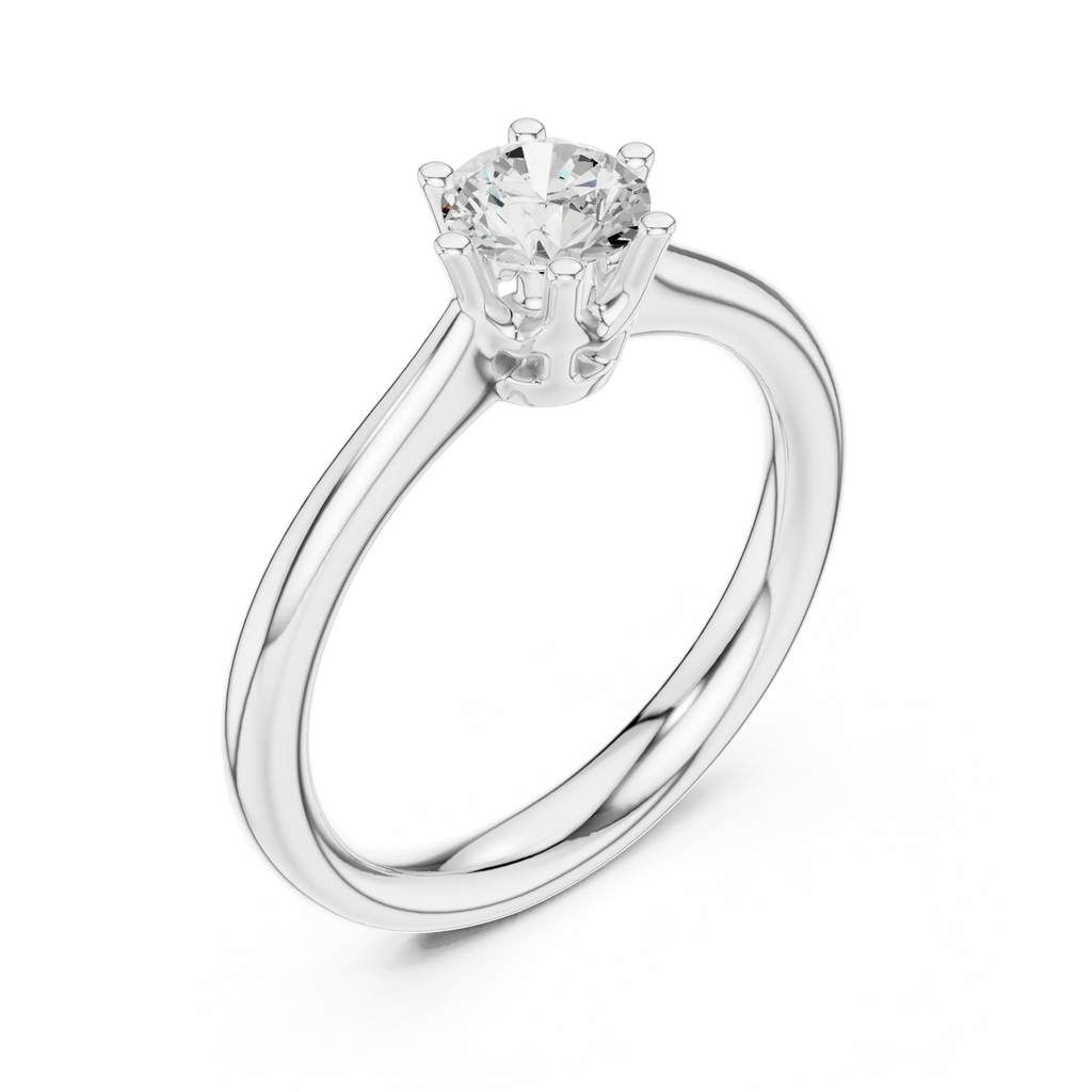 0.63Ct Round Lab grown Diamond Solitaire Engagement Ring