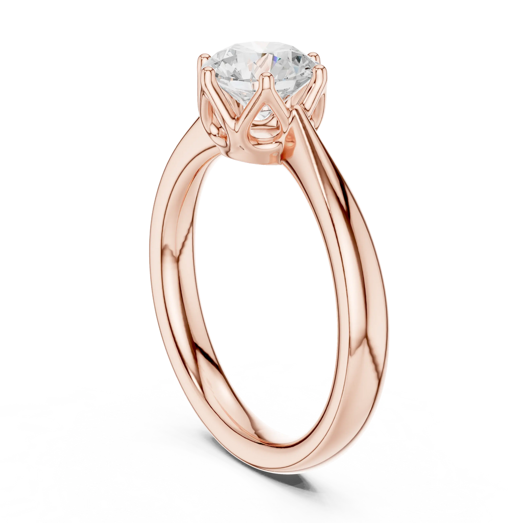 1.13ct Round Moissanite 6-Prong Solitaire Engagement Ring