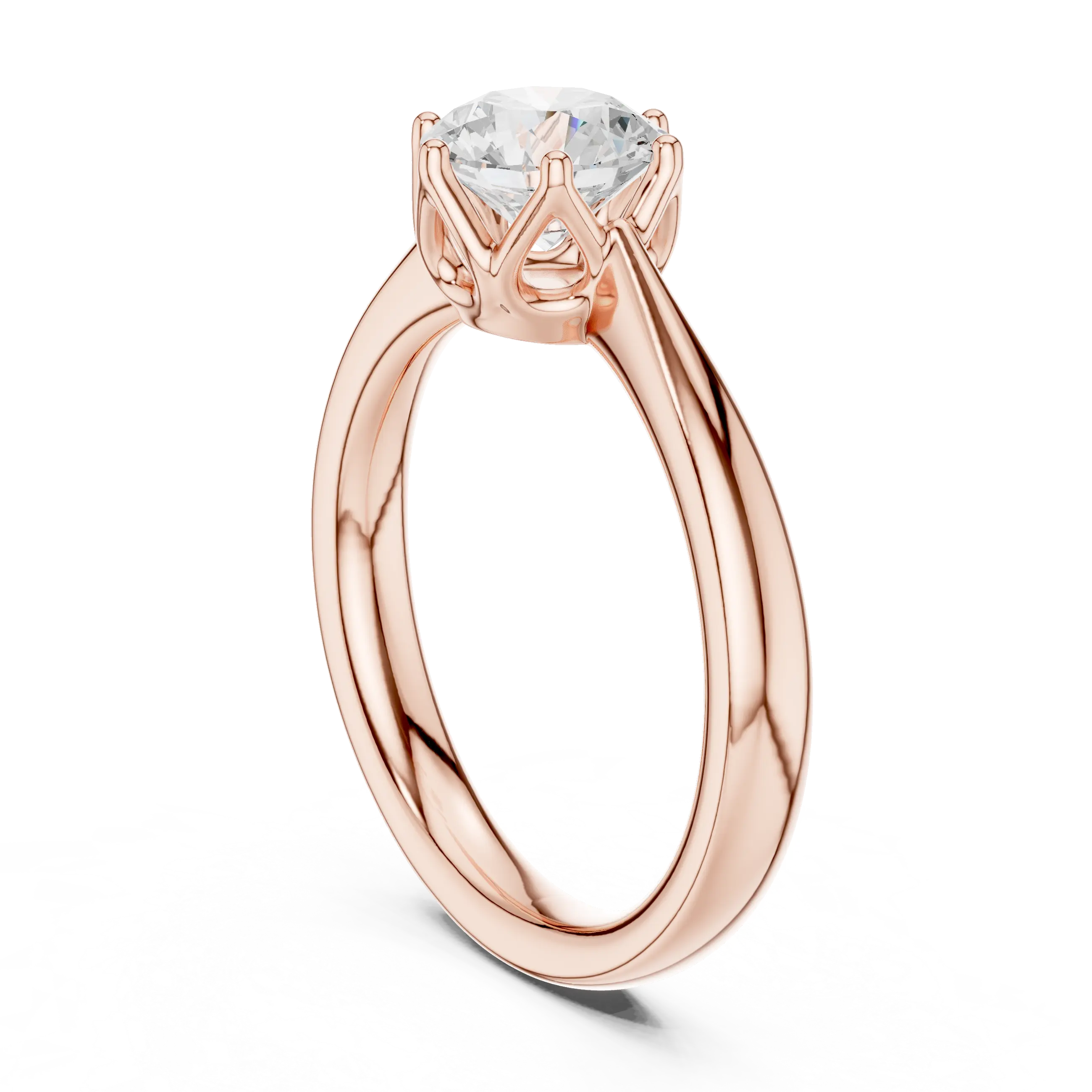 1.13ct Round Moissanite 6-Prong Solitaire Engagement Ring