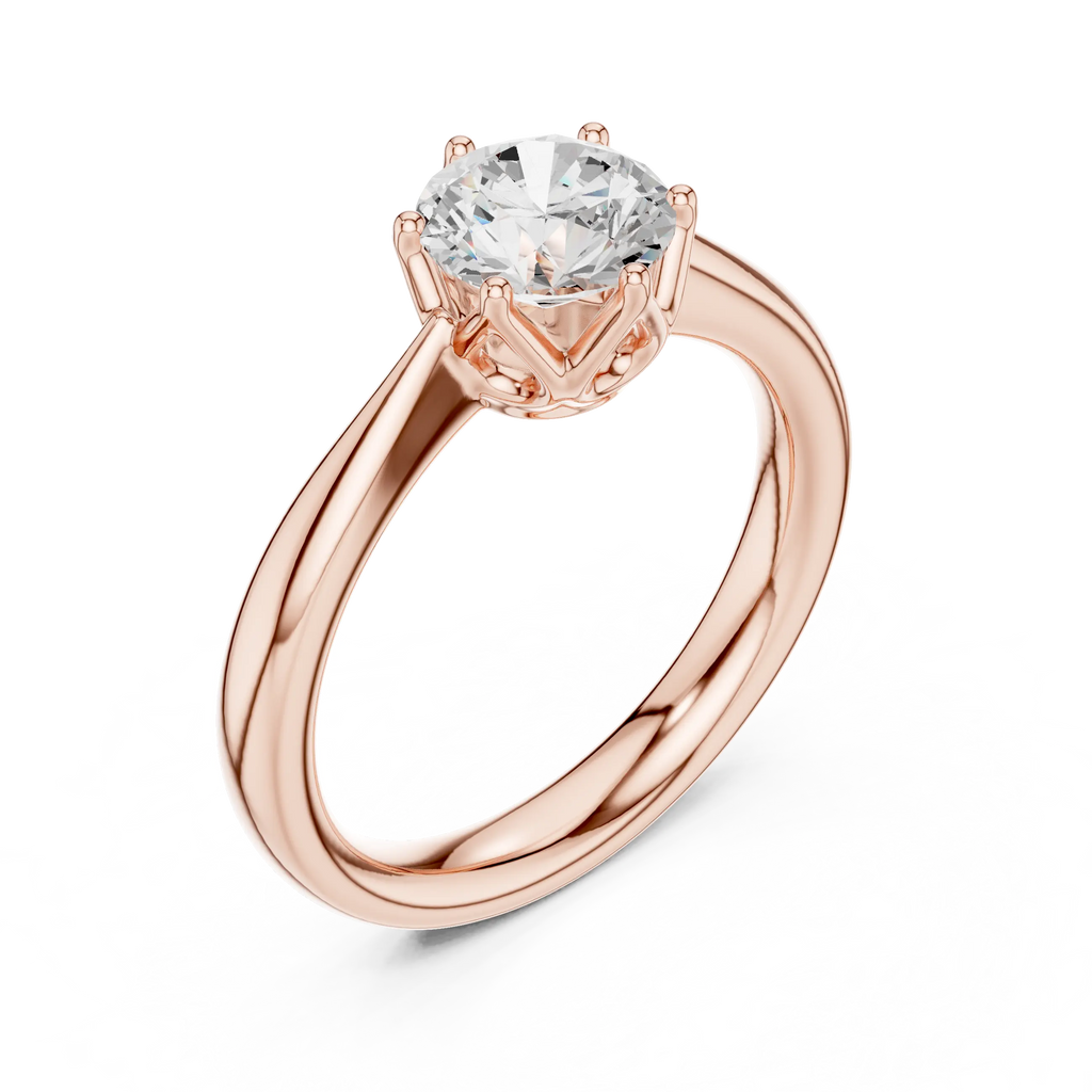 1.13ct Round Moissanite 6-Prong Solitaire Engagement Ring