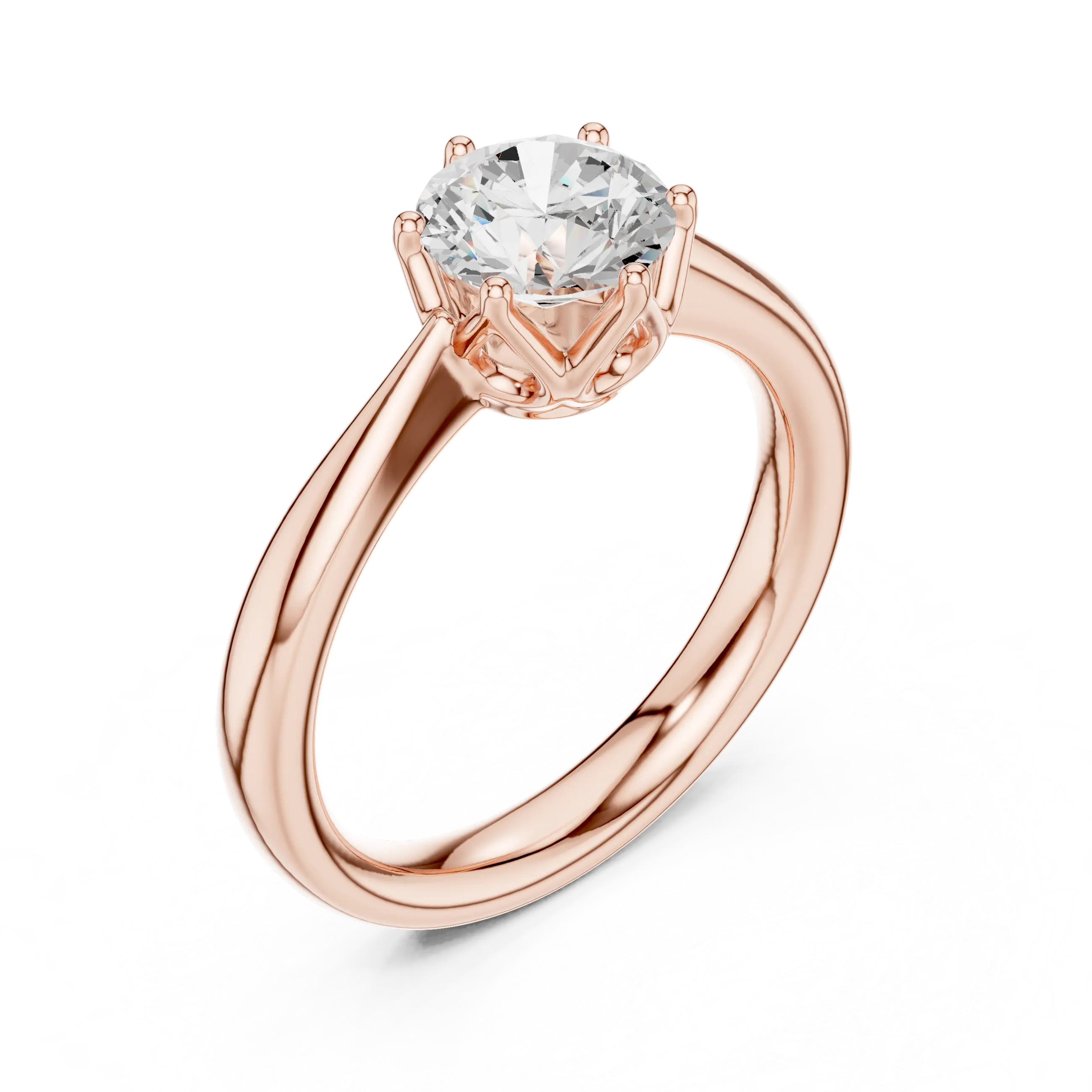 1.13ct Round Moissanite 6-Prong Solitaire Engagement Ring