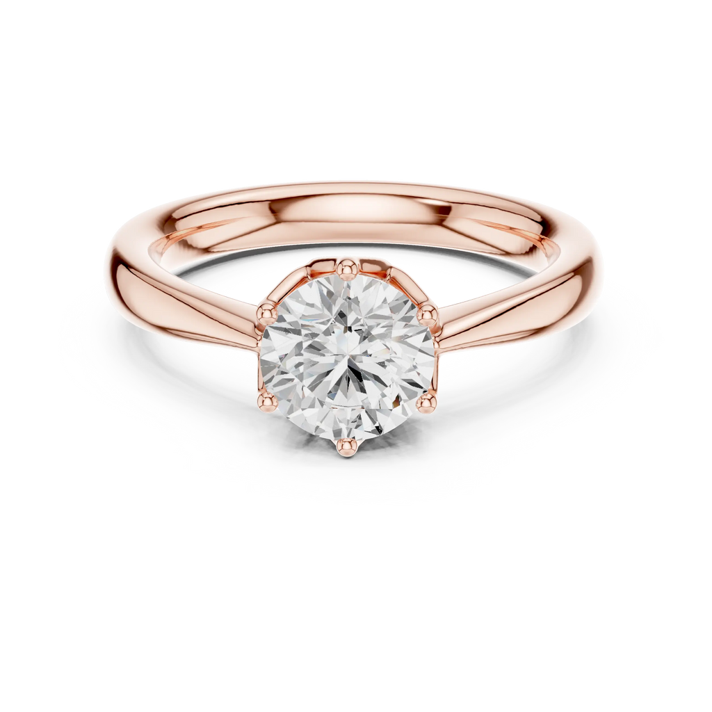 1.13ct Round Moissanite 6-Prong Solitaire Engagement Ring