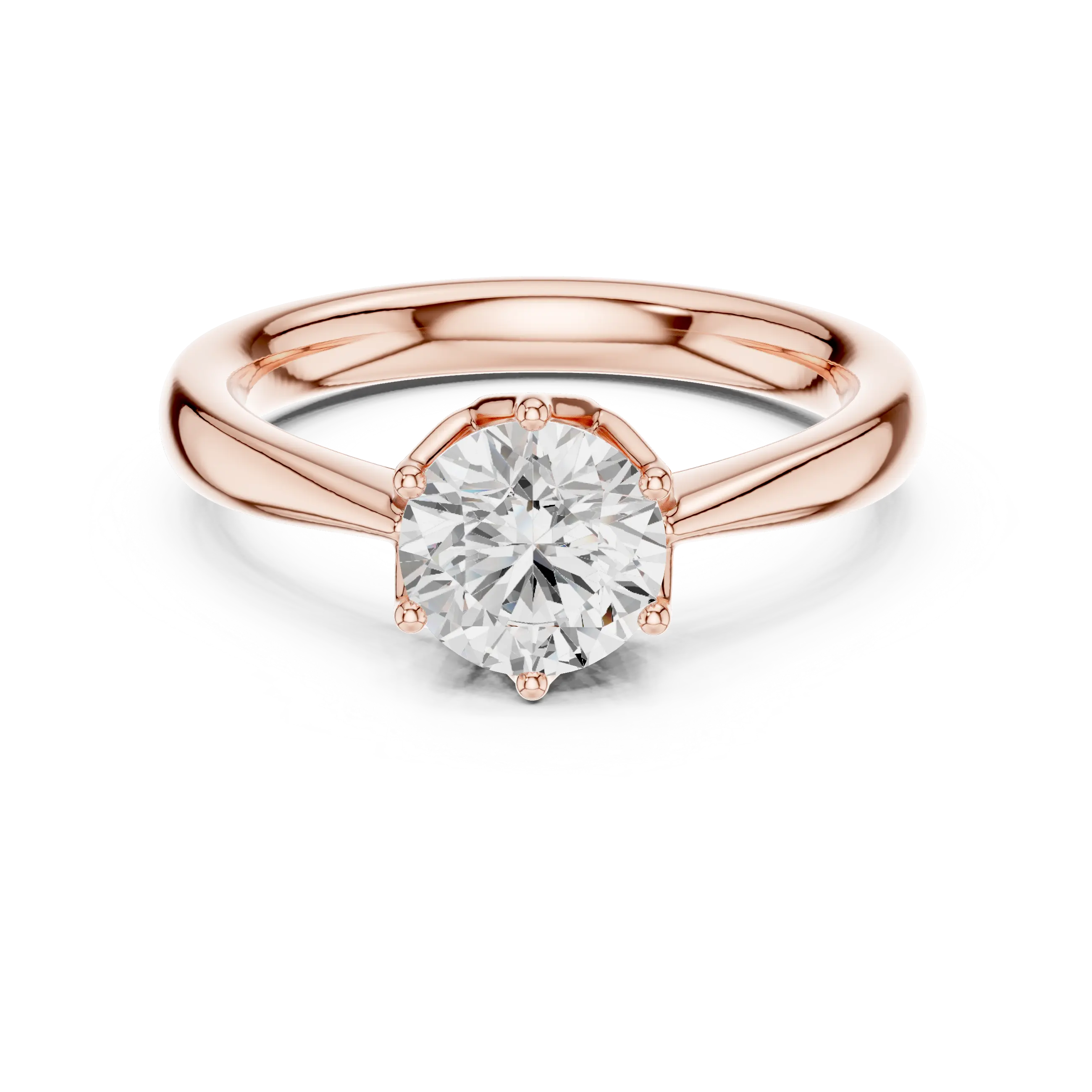 1.13ct Round Moissanite 6-Prong Solitaire Engagement Ring