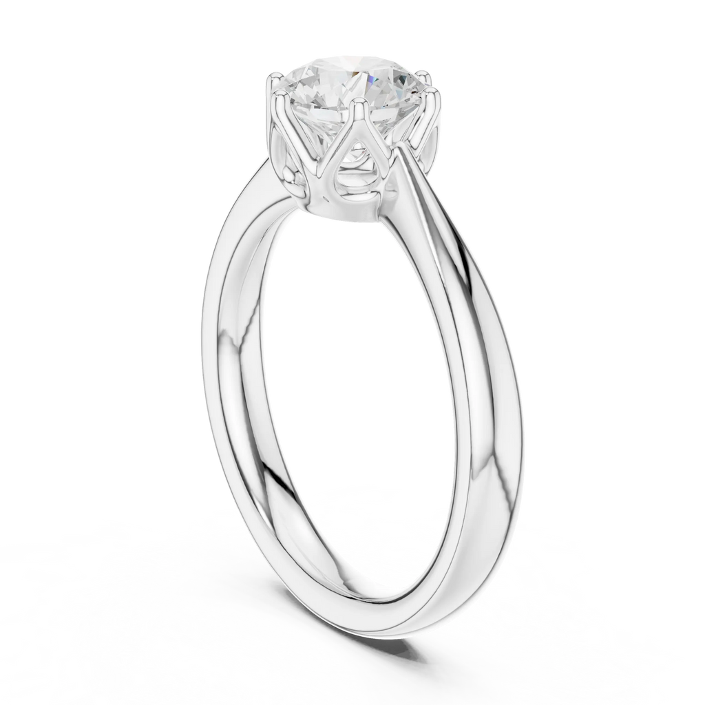 1.13ct Round Moissanite 6-Prong Solitaire Engagement Ring