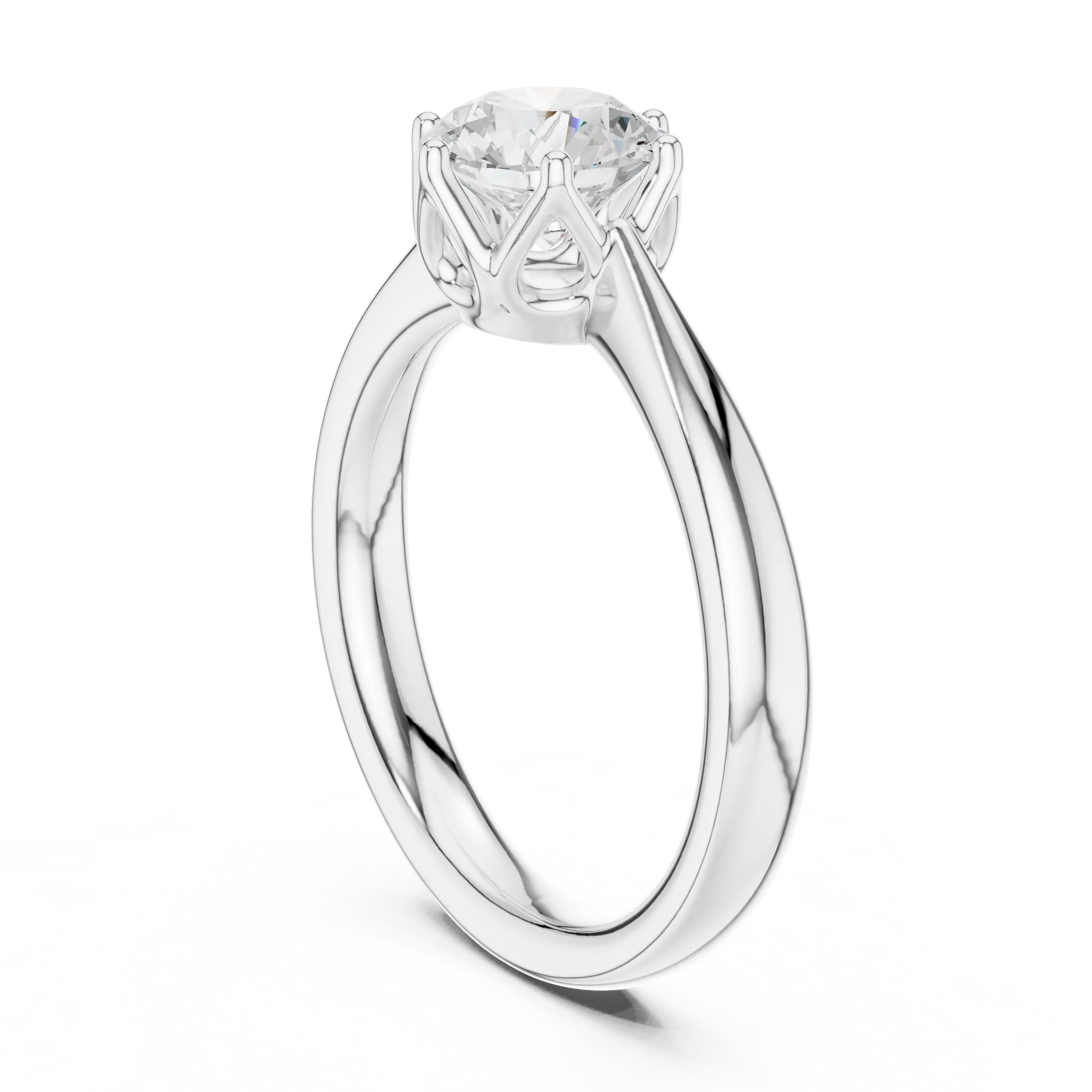 1.13ct Round Moissanite 6-Prong Solitaire Engagement Ring