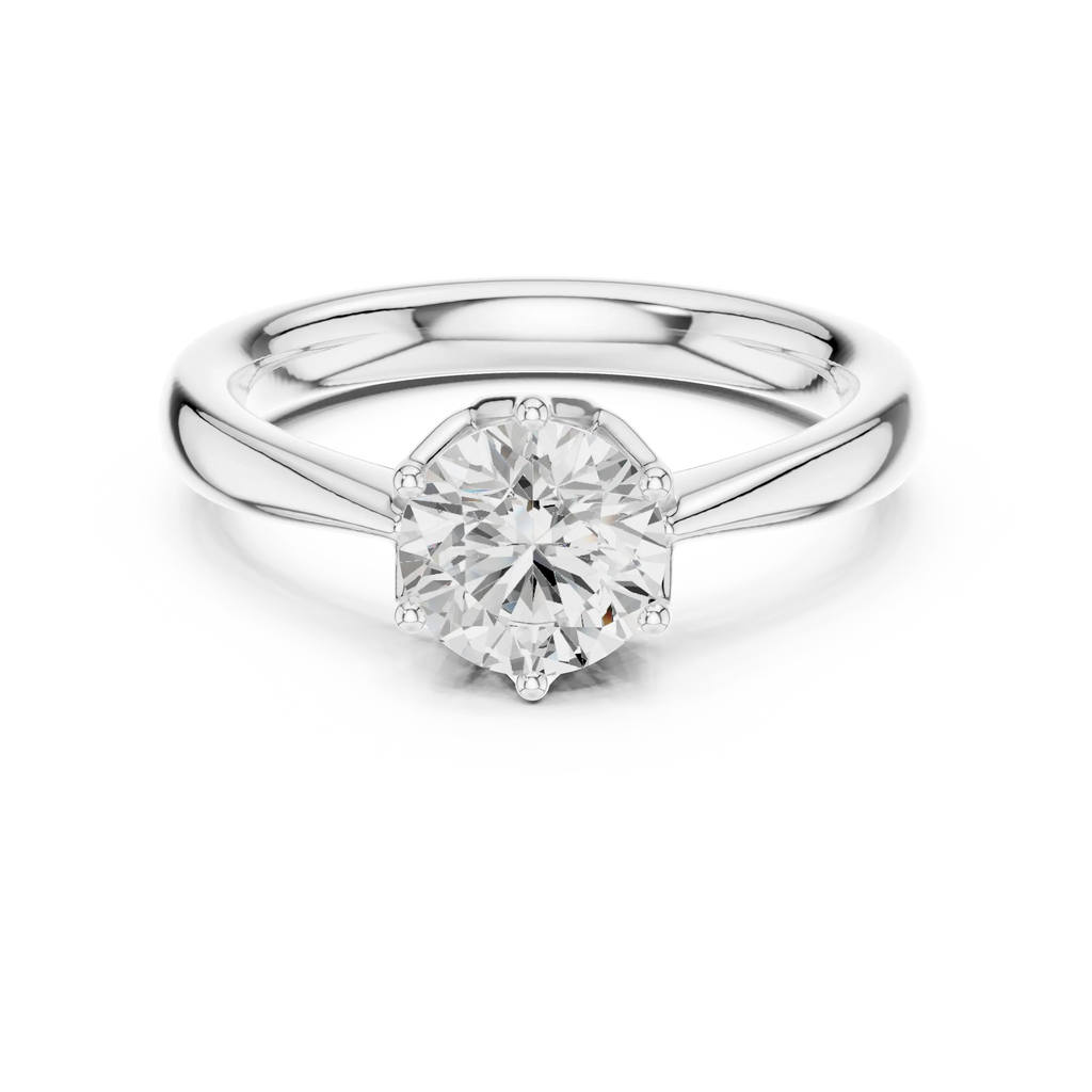 1.13ct Round Moissanite 6-Prong Solitaire Engagement Ring