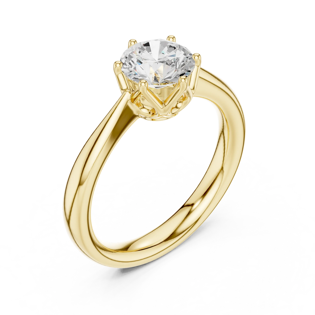 1.13ct Round Moissanite 6-Prong Solitaire Engagement Ring