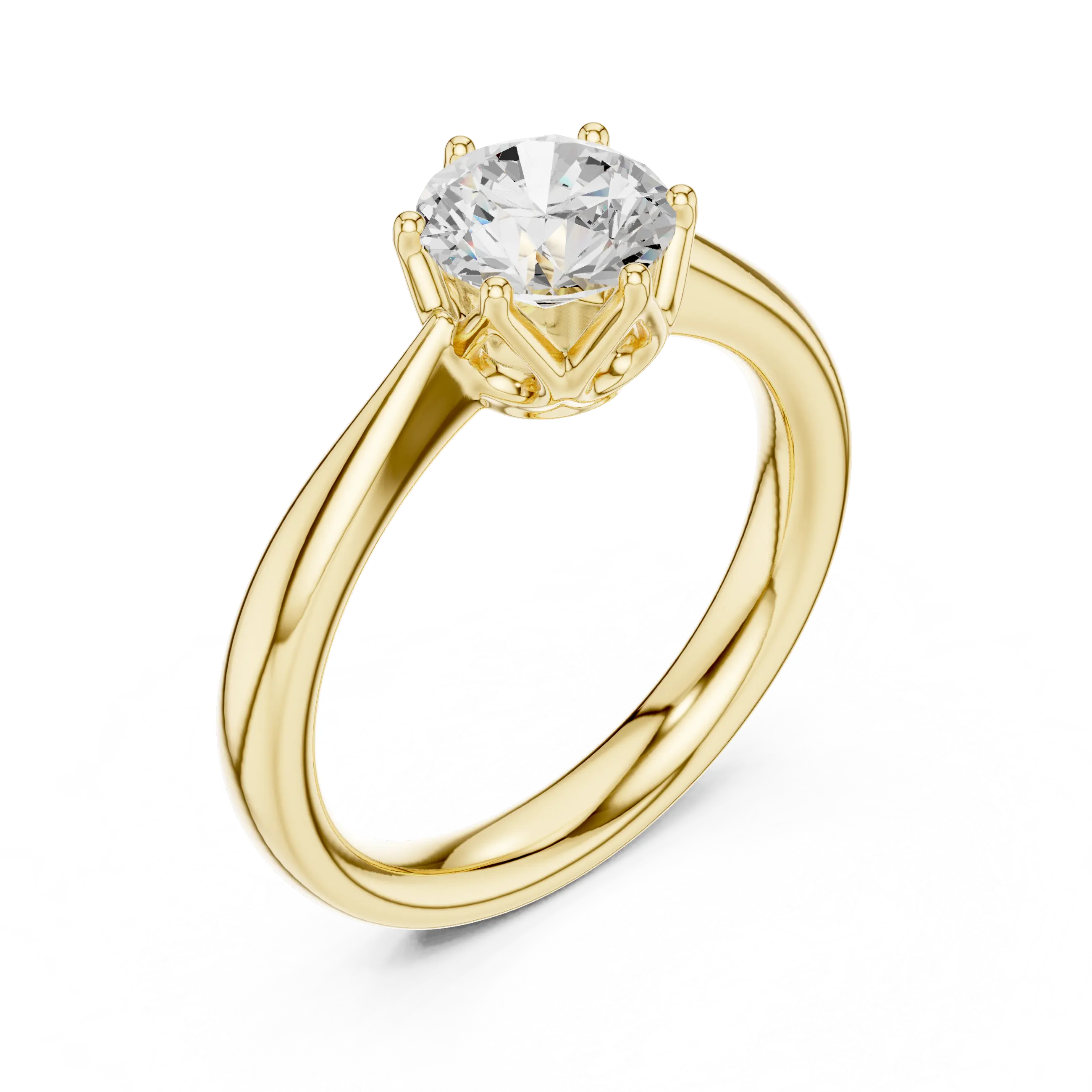 1.13ct Round Moissanite 6-Prong Solitaire Engagement Ring