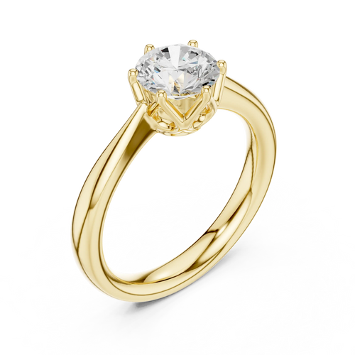 1.13ct Round Moissanite 6-Prong Solitaire Engagement Ring