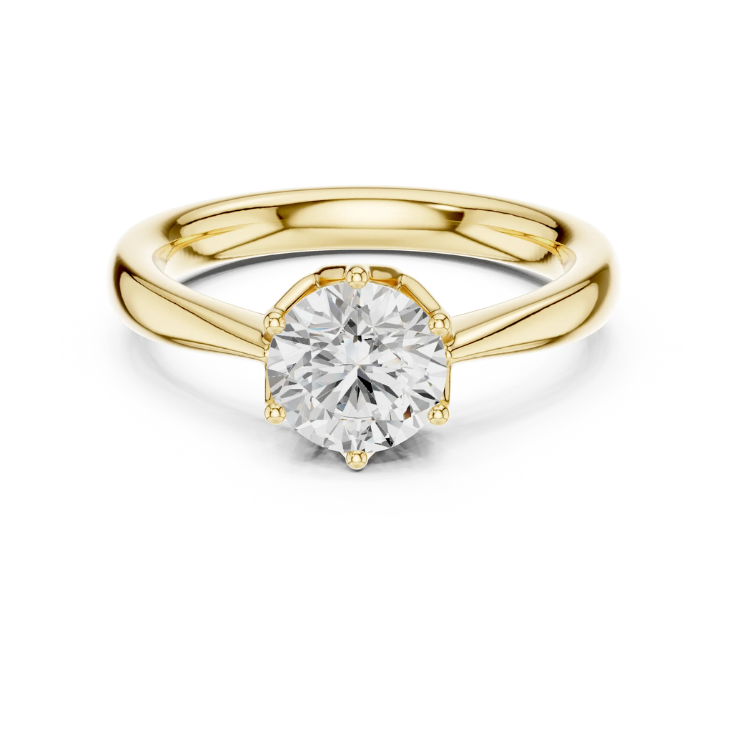 1.13ct Round Moissanite 6-Prong Solitaire Engagement Ring