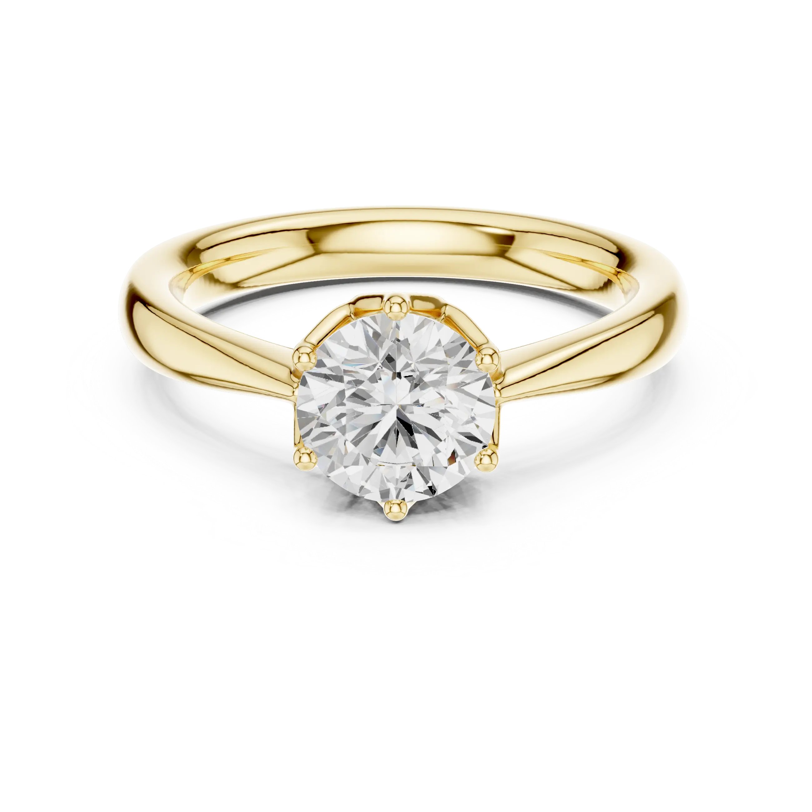 1.13ct Round Moissanite 6-Prong Solitaire Engagement Ring