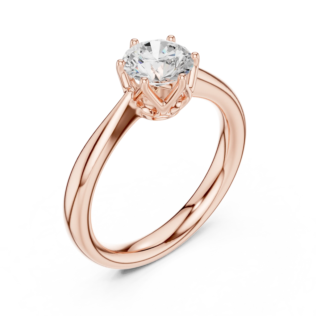 Handmade Lab Grown Diamond Solitaire Ring 0.90 CT Solid Gold