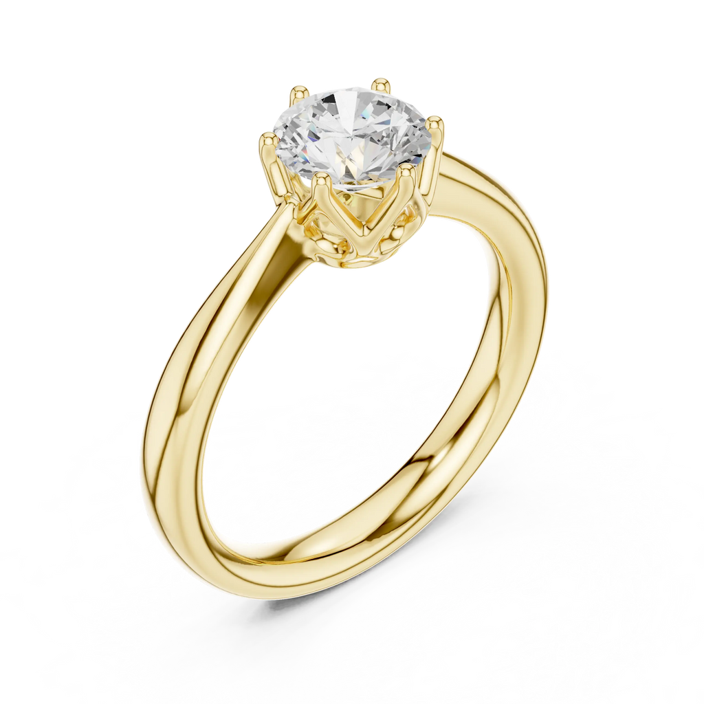Handmade Lab Grown Diamond Solitaire Ring 0.90 CT Solid Gold
