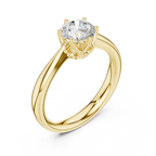 Handmade Lab Grown Diamond Solitaire Ring 0.90 CT Solid Gold