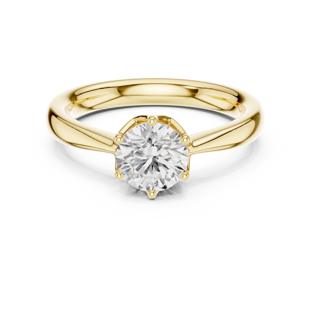 Handmade Lab Grown Diamond Solitaire Ring 0.90 CT Solid Gold