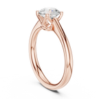14K White Gold Six Prong Round Brilliant Cut Minimalist Promise Ring