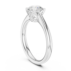 14K White Gold Six Prong Round Brilliant Cut Minimalist Promise Ring