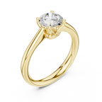14K White Gold Six Prong Round Brilliant Cut Minimalist Promise Ring