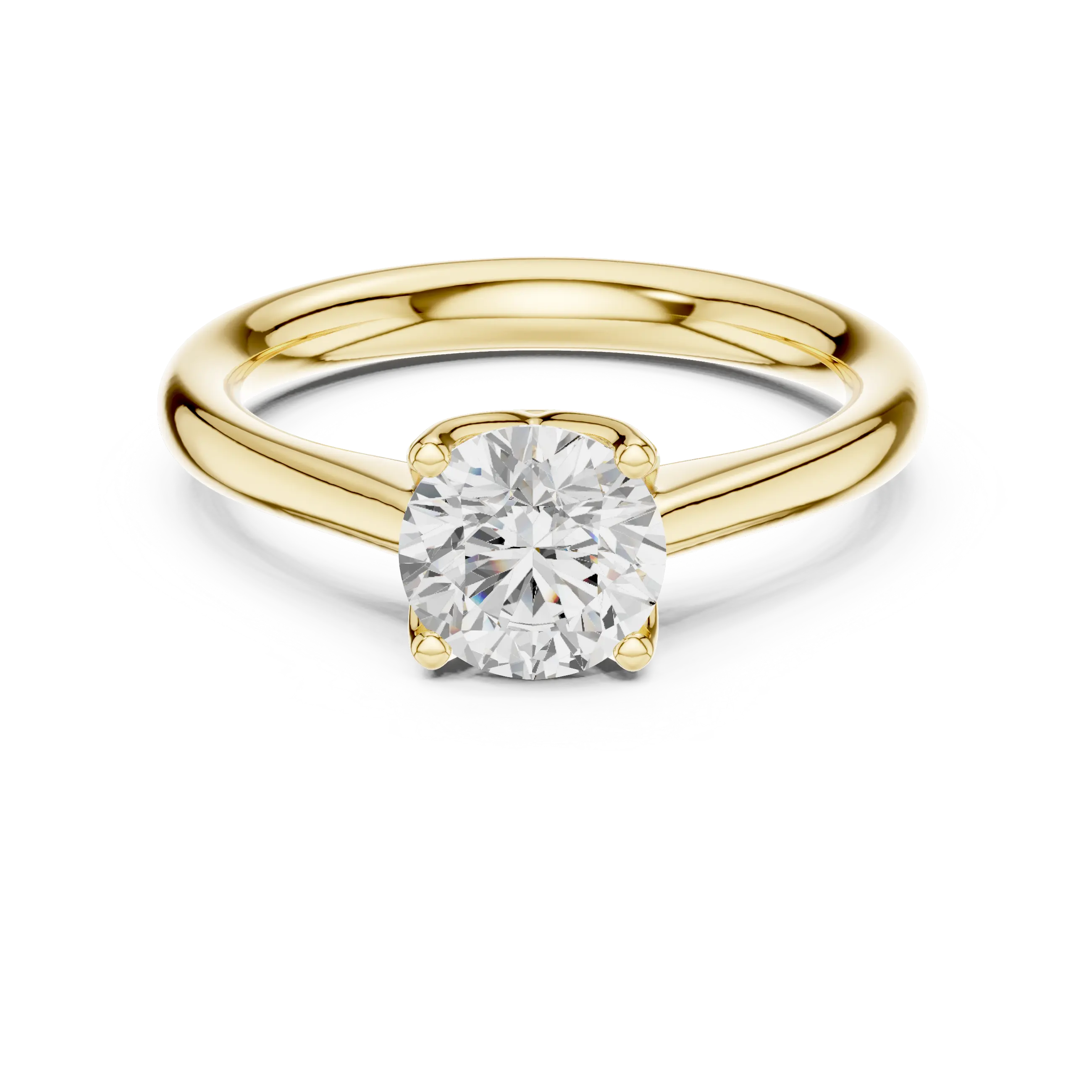 14K White Gold Six Prong Round Brilliant Cut Minimalist Promise Ring
